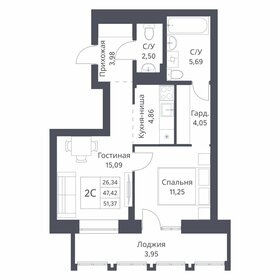 58,5 м², 3-комнатная квартира 5 980 000 ₽ - изображение 38