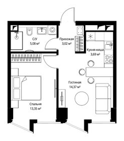 Квартира 39,2 м², 1-комнатная - изображение 2