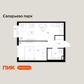Квартира 37 м², 1-комнатная - изображение 1
