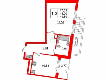 54 м², 2-комнатная квартира 9 990 000 ₽ - изображение 22