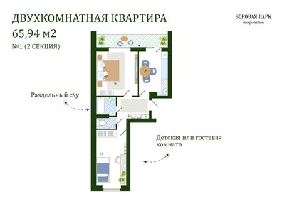 65,9 м², 2-комнатная квартира 5 300 000 ₽ - изображение 12