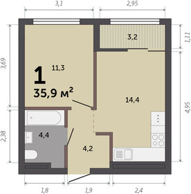 37,2 м², 1-комнатная квартира 5 400 000 ₽ - изображение 63