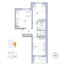 60,1 м², 2-комнатная квартира 10 626 720 ₽ - изображение 7