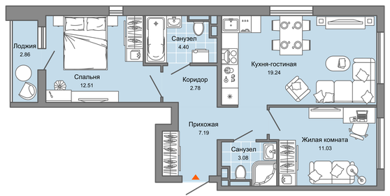 65,3 м², 3-комнатная квартира 4 149 000 ₽ - изображение 51