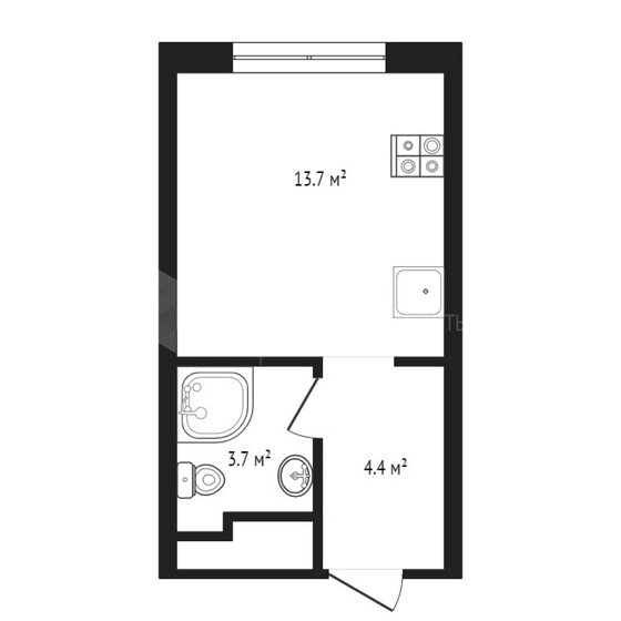 21,8 м², квартира-студия 3 580 000 ₽ - изображение 1