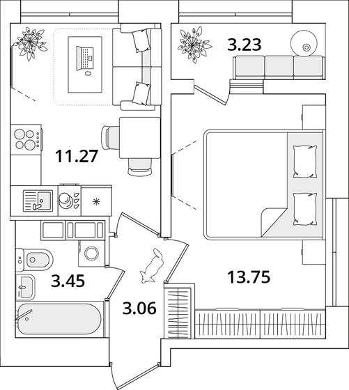 33,2 м², 1-комнатная квартира 9 899 515 ₽ - изображение 23