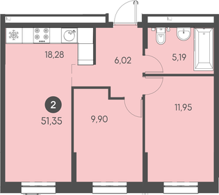 51,4 м², 2-комнатная квартира 8 318 700 ₽ - изображение 32