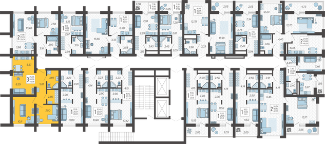 64,3 м², 3-комнатная квартира 13 750 000 ₽ - изображение 106