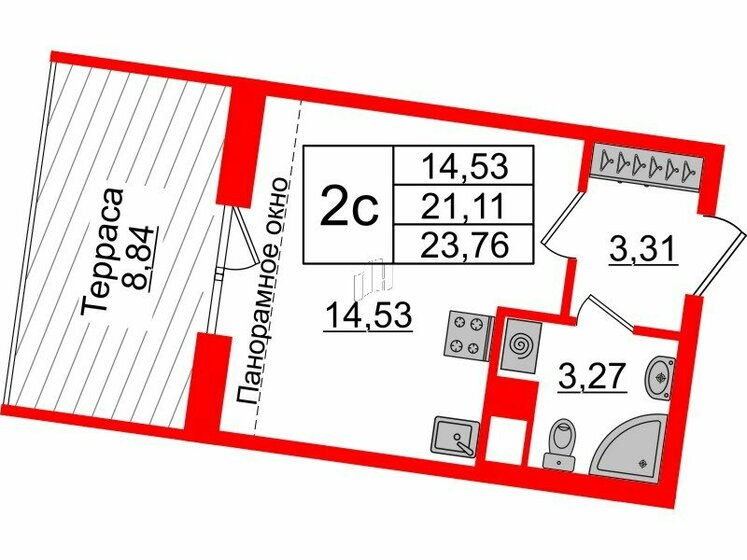 20,6 м², квартира-студия 4 550 148 ₽ - изображение 51