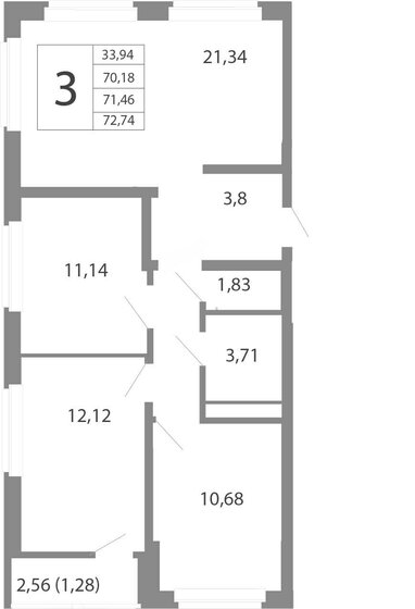 71,5 м², 4-комнатная квартира 10 104 444 ₽ - изображение 1