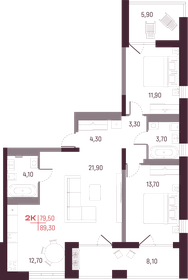 74,9 м², 2-комнатная квартира 13 029 120 ₽ - изображение 10