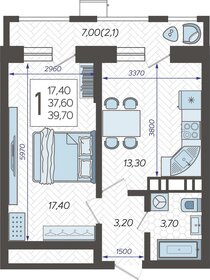 41,9 м², 1-комнатная квартира 3 500 000 ₽ - изображение 119