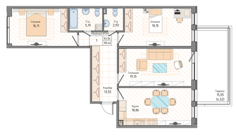168,9 м², 5-комнатная квартира 28 000 000 ₽ - изображение 36