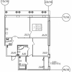 Квартира 128,5 м², 3-комнатная - изображение 2