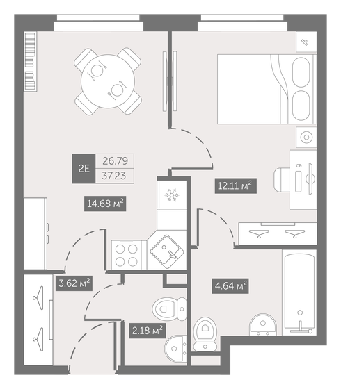 37,2 м², 1-комнатные апартаменты 6 059 853 ₽ - изображение 51