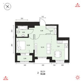 55,3 м², 2-комнатная квартира 11 052 000 ₽ - изображение 55