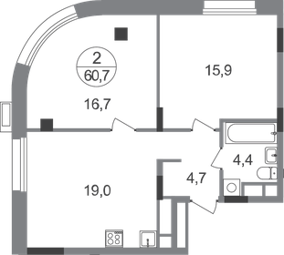 60,5 м², 2-комнатная квартира 17 603 318 ₽ - изображение 49