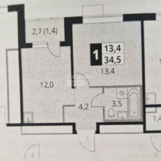 Квартира 34,5 м², 1-комнатная - изображение 2