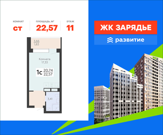 Квартира 22,6 м², студия - изображение 1