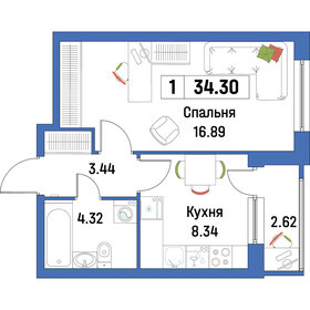 36 м², 1-комнатная квартира 5 200 000 ₽ - изображение 57