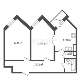 Квартира 66,5 м², 2-комнатная - изображение 1