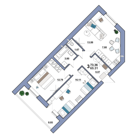 116 м², 3-комнатная квартира 14 500 000 ₽ - изображение 117