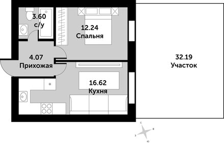 Квартира 37 м², 1-комнатная - изображение 1