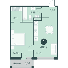 49,1 м², 1-комнатная квартира 5 950 000 ₽ - изображение 40