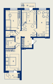 74,1 м², 3-комнатная квартира 9 263 750 ₽ - изображение 10