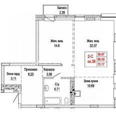 Квартира 70 м², 2-комнатная - изображение 2