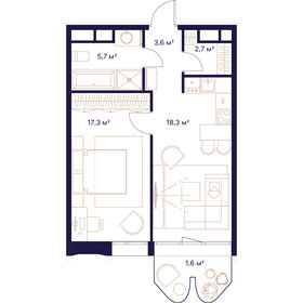 48,4 м², 1-комнатная квартира 26 578 000 ₽ - изображение 49