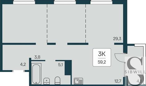 59,2 м², 3-комнатная квартира 5 950 000 ₽ - изображение 17