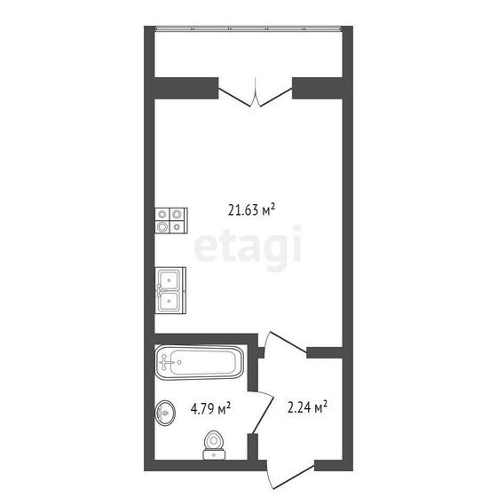 45,3 м², апартаменты-студия 11 500 000 ₽ - изображение 1