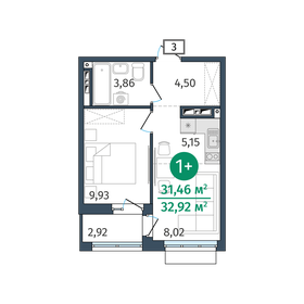 28,1 м², 1-комнатная квартира 5 439 000 ₽ - изображение 22