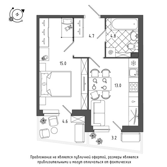 41,2 м², 1-комнатная квартира 11 913 415 ₽ - изображение 47