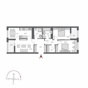93,4 м², 3-комнатная квартира 21 000 000 ₽ - изображение 12