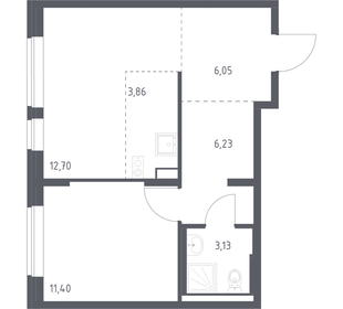 Квартира 43,4 м², 1-комнатная - изображение 1