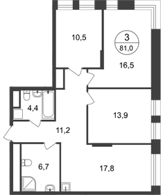 83 м², 3-комнатная квартира 20 900 000 ₽ - изображение 84