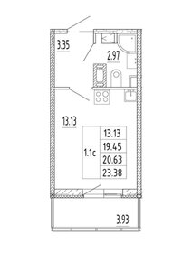 Квартира 23,4 м², студия - изображение 2