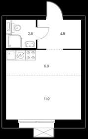 Квартира 26 м², студия - изображение 1