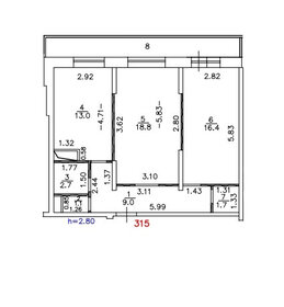 Квартира 62,3 м², 2-комнатная - изображение 1