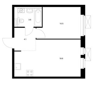 Квартира 36,8 м², 1-комнатная - изображение 1