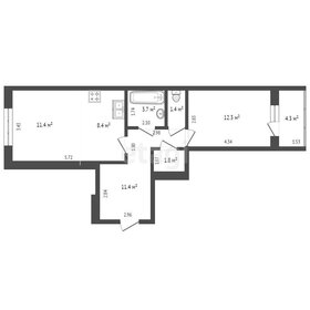 Квартира 54,3 м², 2-комнатная - изображение 4