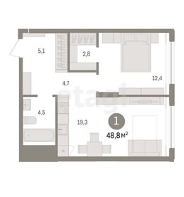 49 м², 1-комнатная квартира 7 650 000 ₽ - изображение 1