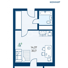 Квартира 30,7 м², студия - изображение 4