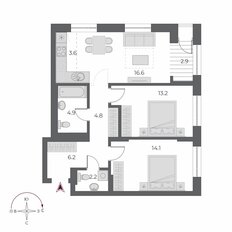 Квартира 68,4 м², 3-комнатная - изображение 3