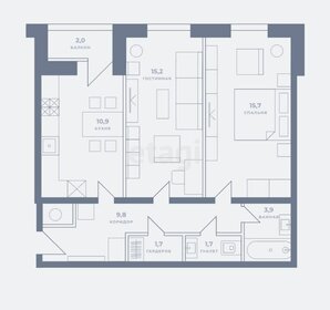 Квартира 60 м², 2-комнатная - изображение 1