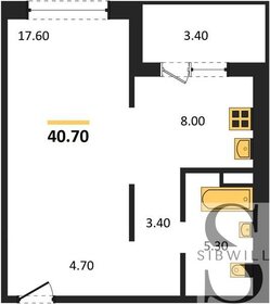 Квартира 40,7 м², 1-комнатная - изображение 1