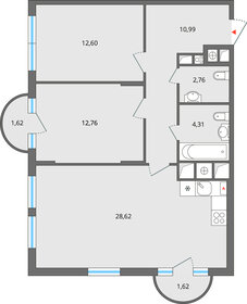 Квартира 75,3 м², 3-комнатная - изображение 1