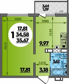 Квартира 35,7 м², 1-комнатная - изображение 1